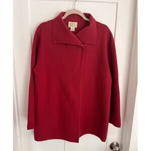 Field Manor Modern Classics Australian Wool Duster Cardigan Sweater Red M